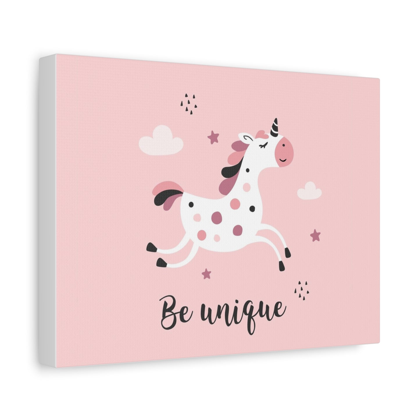Whimsical Unicorn Wall Art - Be Unique, Playful Nursery Decoration, Children's Room Decor, Gift for Kids, Pink Unicorn Art