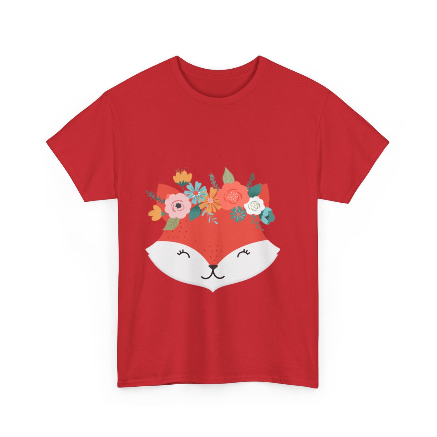 Floral Fox Unisex T-Shirt - Cute Casual Wear, Gift for Animal Lovers, Nature Themed Apparel, Perfect for Spring, Cute Pet Apparel