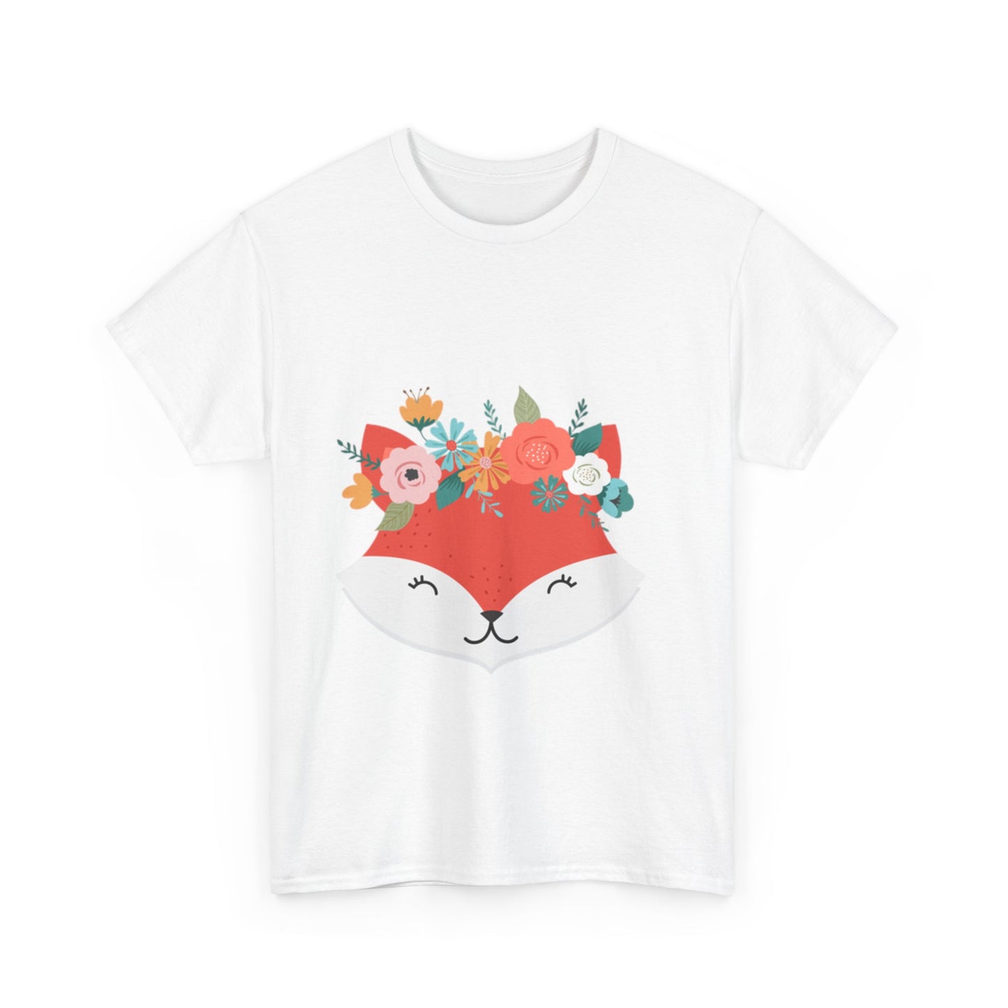 Floral Fox Unisex T-Shirt - Cute Casual Wear, Gift for Animal Lovers, Nature Themed Apparel, Perfect for Spring, Cute Pet Apparel