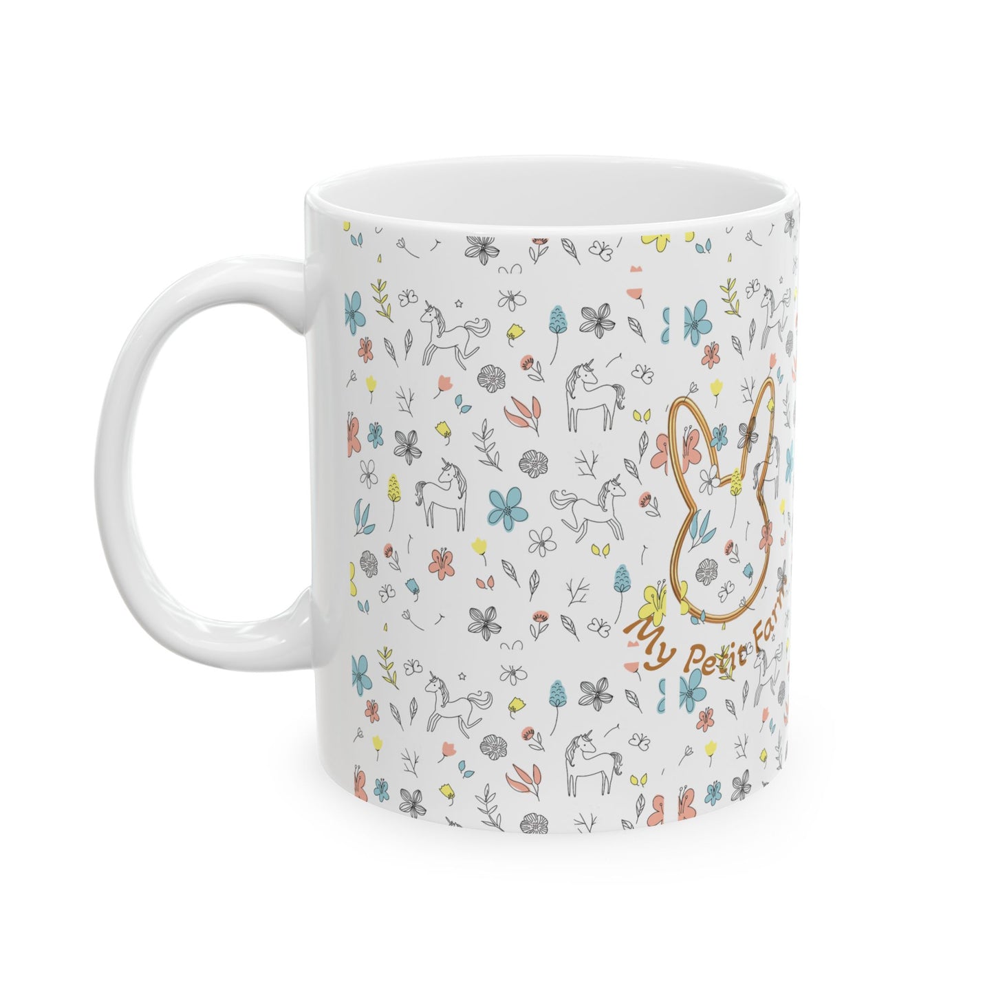 Whimsical Animal Patterns Ceramic Mug - Perfect for Garden Lovers, Coffee Fans, Gifts, Home Decor, Tea Time