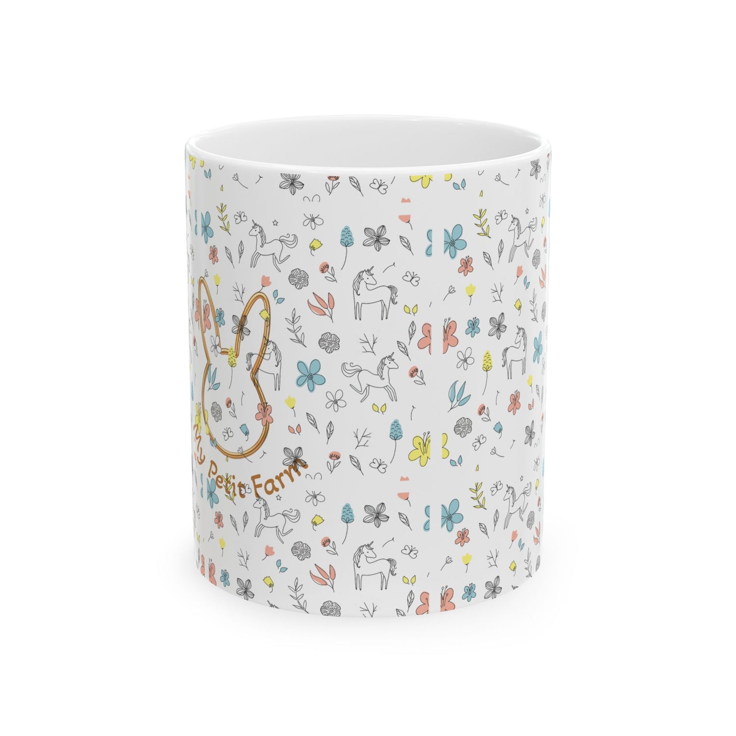 Whimsical Animal Patterns Ceramic Mug - Perfect for Garden Lovers, Coffee Fans, Gifts, Home Decor, Tea Time