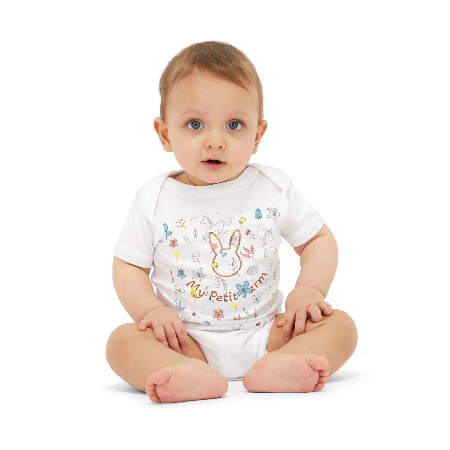 My Petit Farm Bunny Infant One Piece, Baby Bodysuit, Cute Baby Clothes, Farm Theme Outfit, Easter Gift, Toddler Apparel