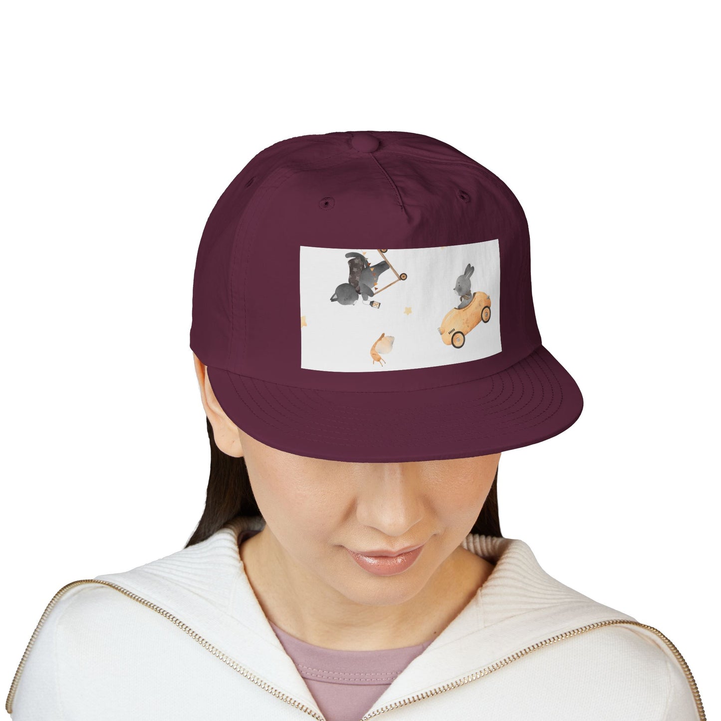 Playful Surf Cap for Fun-loving Adventurers, Beach Accessories, Casual Summer Style, Gift for Surfers and Animal Lovers, Trendy Headgear
