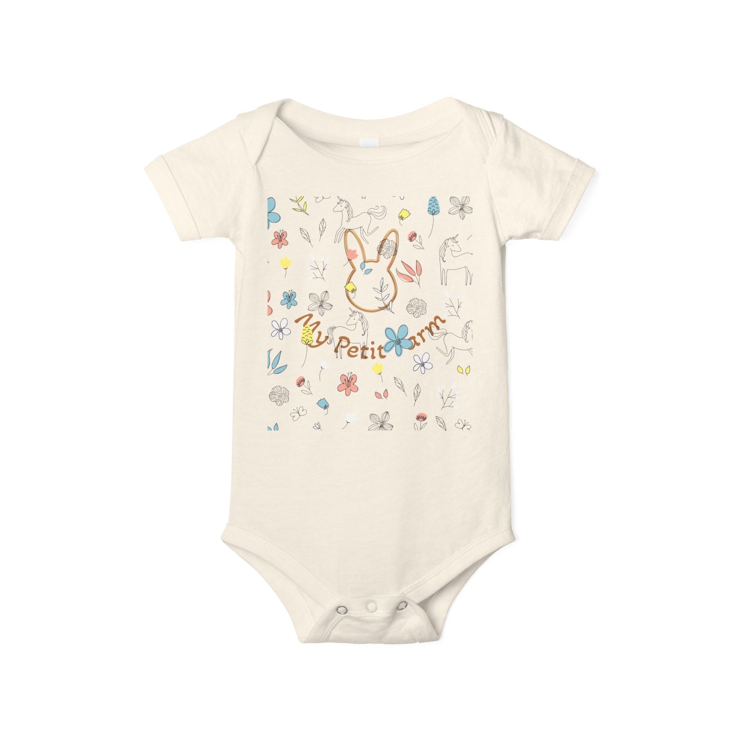 My Petit Farm Bunny Infant One Piece, Baby Bodysuit, Cute Baby Clothes, Farm Theme Outfit, Easter Gift, Toddler Apparel