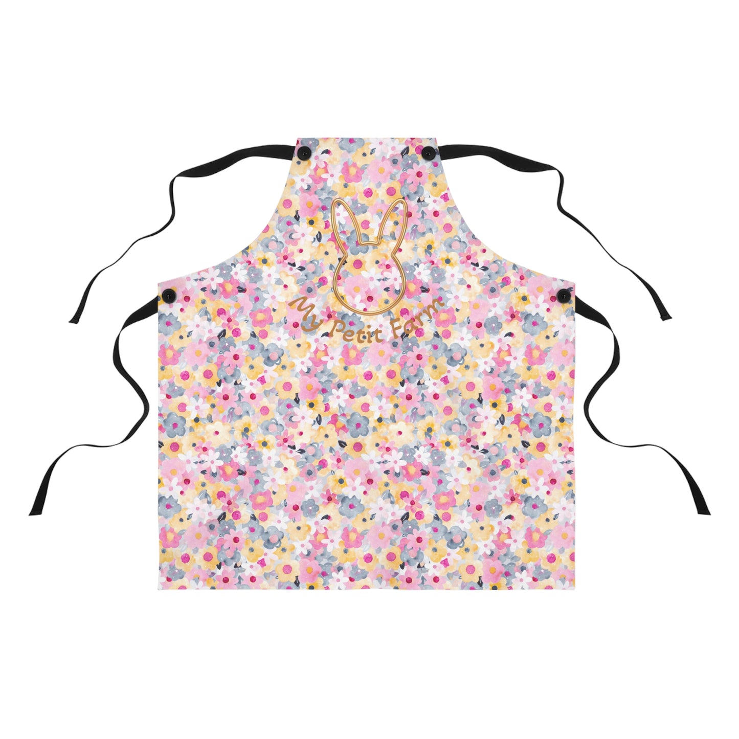 Whimsical Bunny Apron - Floral Design for Baking, Cooking, Easter, Gardening, Gift for Her