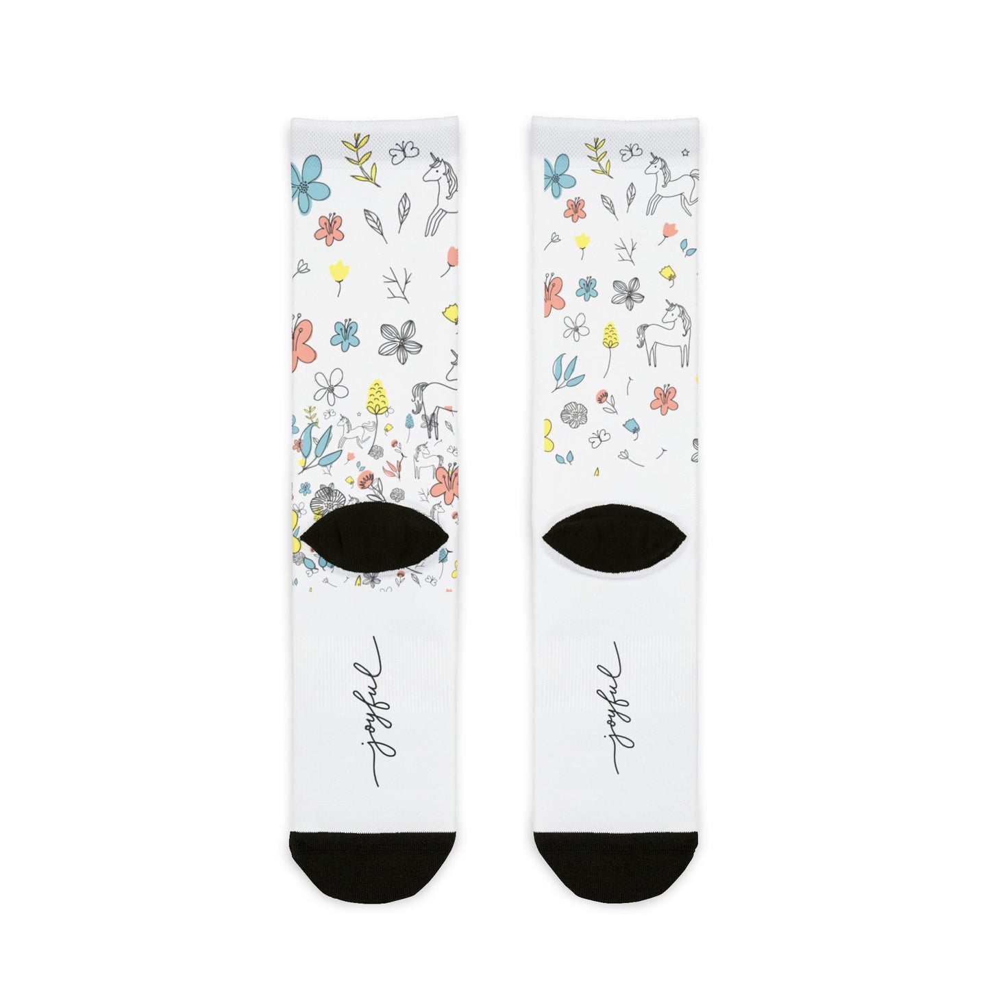 Whimsical Floral Crew Socks for Everyday Comfort, Unique Gift for Women, Cute Sock Design, Perfect for Birthdays, Casual Wear, Spring Vibes