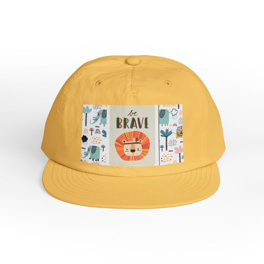 Brave Lion Surf Cap | Kids Beach Hat, Summer Accessory, Inspirational Gift, Fun Outdoor Cap, Cute Beachwear
