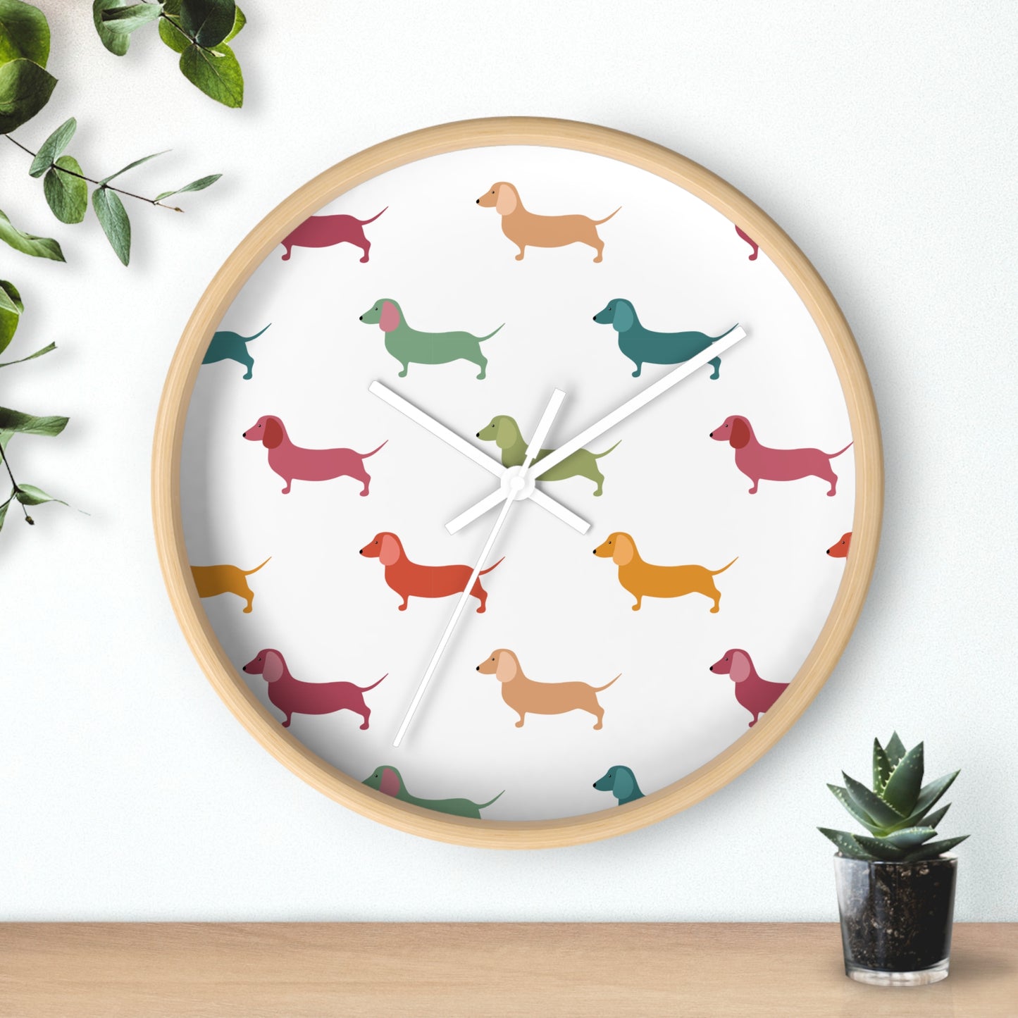 Colorful Dachshund Wall Clock, Dog Lover Gift, Home Decor, Pet-Themed Wall Art, Playful Timepiece