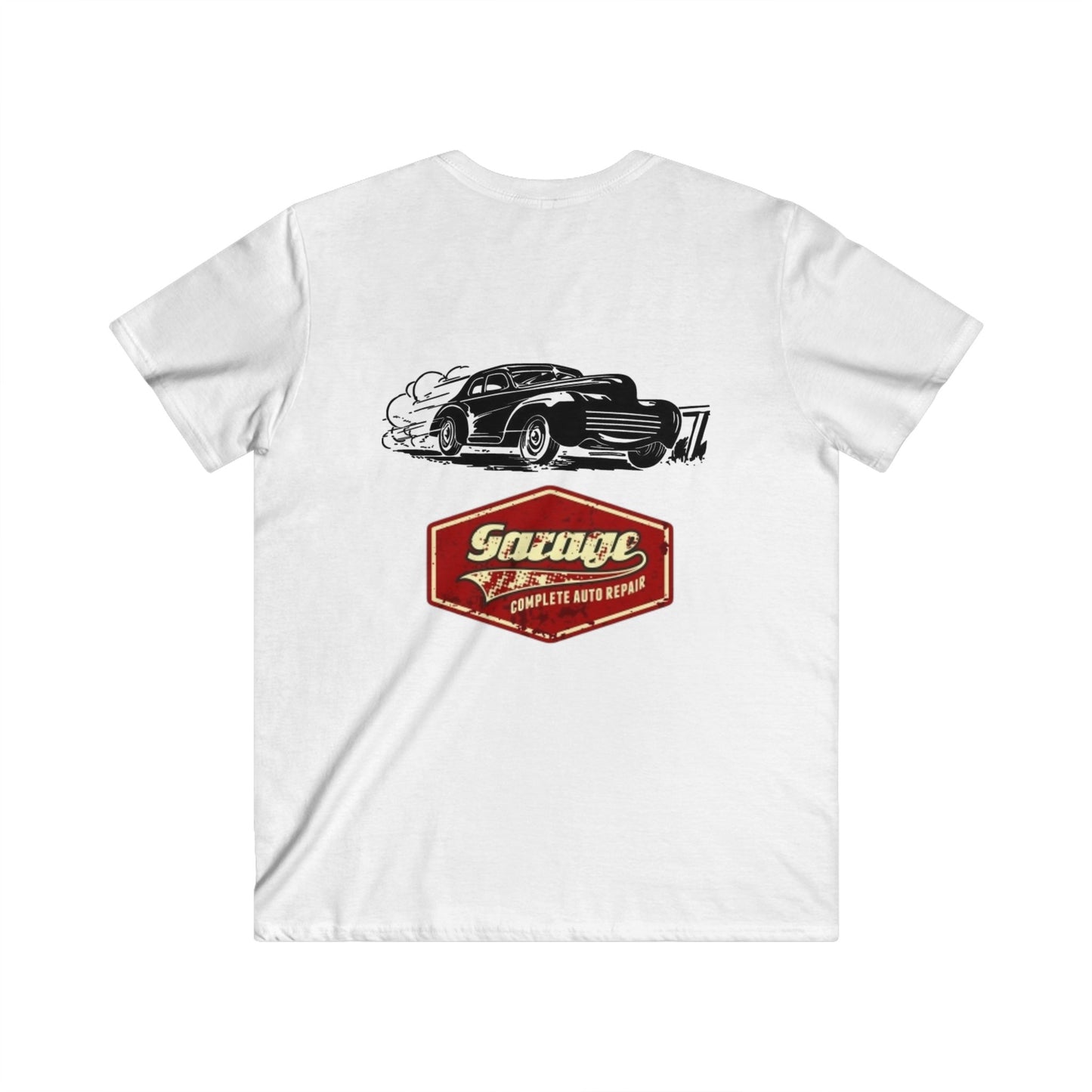 Vintage Garage V-Neck Tee, Auto Repair Shirt, Car Enthusiast Top, Father's Day Gift, Mechanic Tee