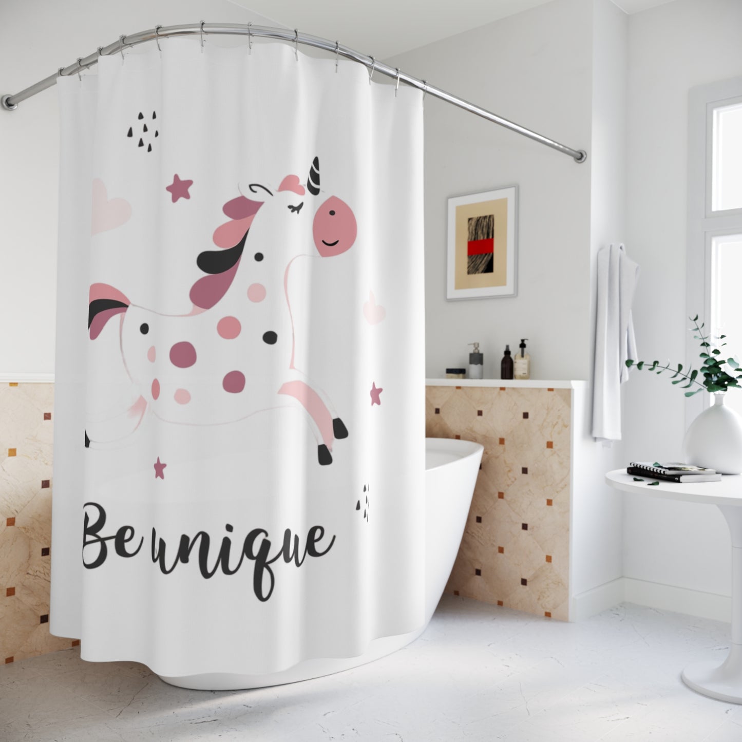 Whimsical Unicorn Shower Curtain, Be Unique Bathroom Decor, Kids Bathroom Accessory, Fun Gift for Unicorn Lovers, Playful Home Decor