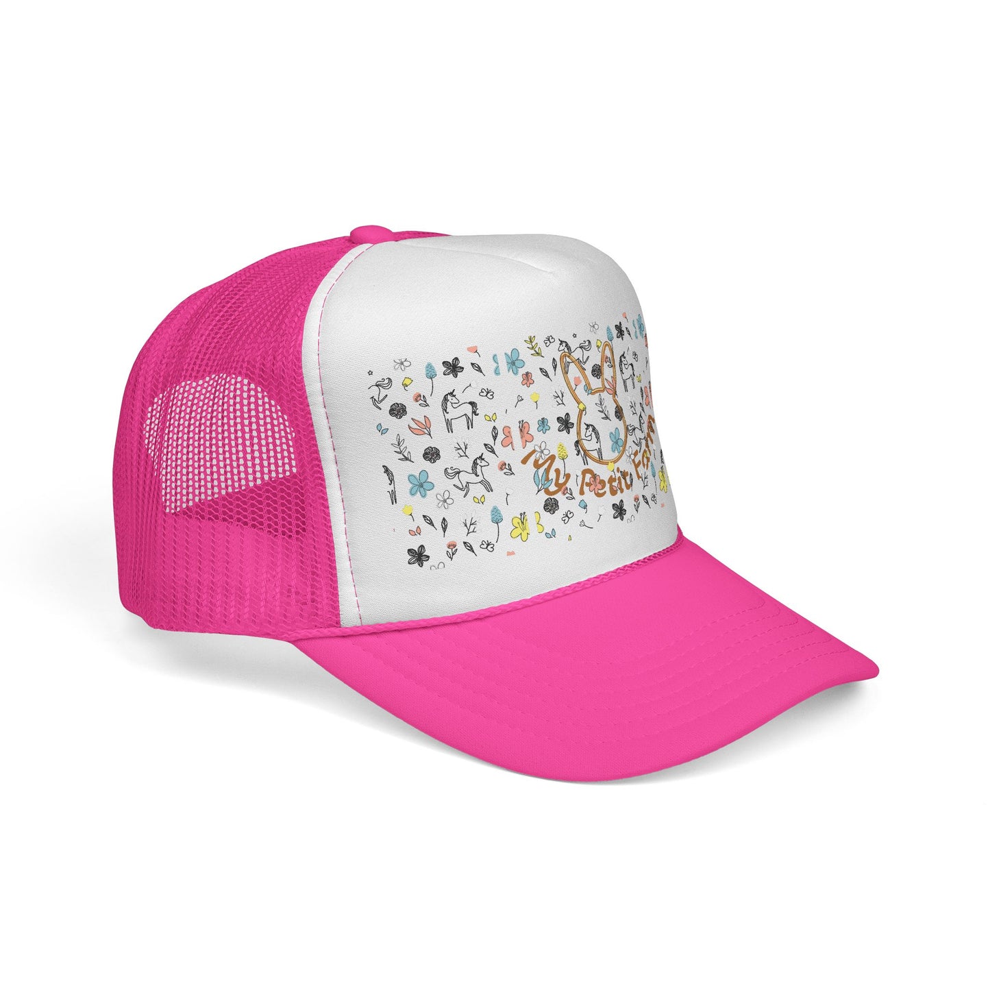 Cute Bunny Trucker Cap, Farm Hat, Animal Lover Gift, Outdoor Apparel, Summer Accessory, Festival Wear