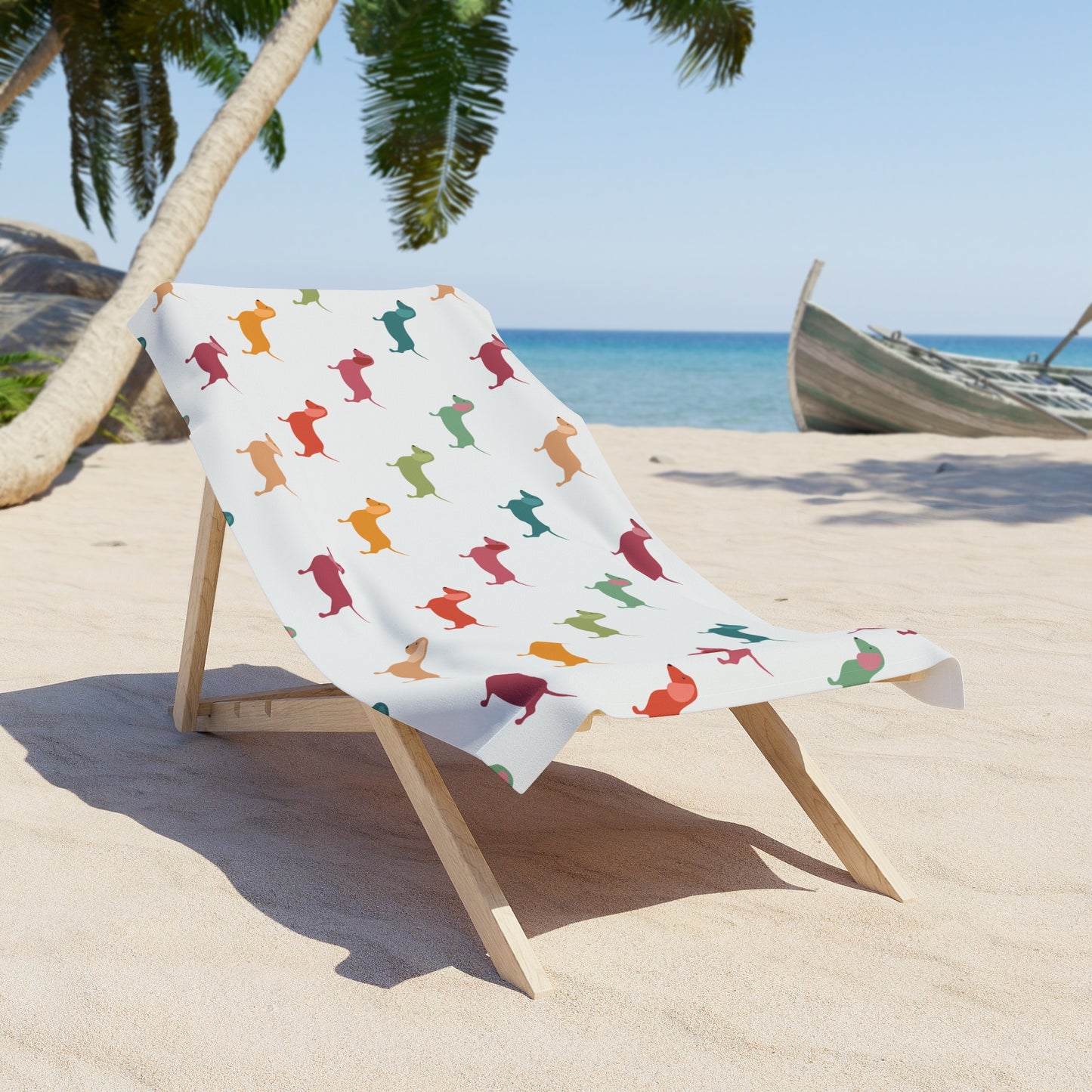 Colorful Dachshund Beach Towel - Fun Summer Accessory for Pet Lovers, Dog Lovers, Pool, Beach Days, Gifts