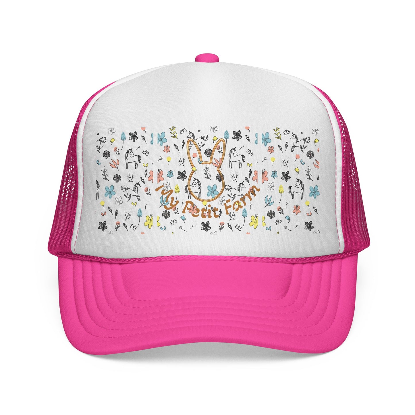 Cute Bunny Trucker Cap, Farm Hat, Animal Lover Gift, Outdoor Apparel, Summer Accessory, Festival Wear