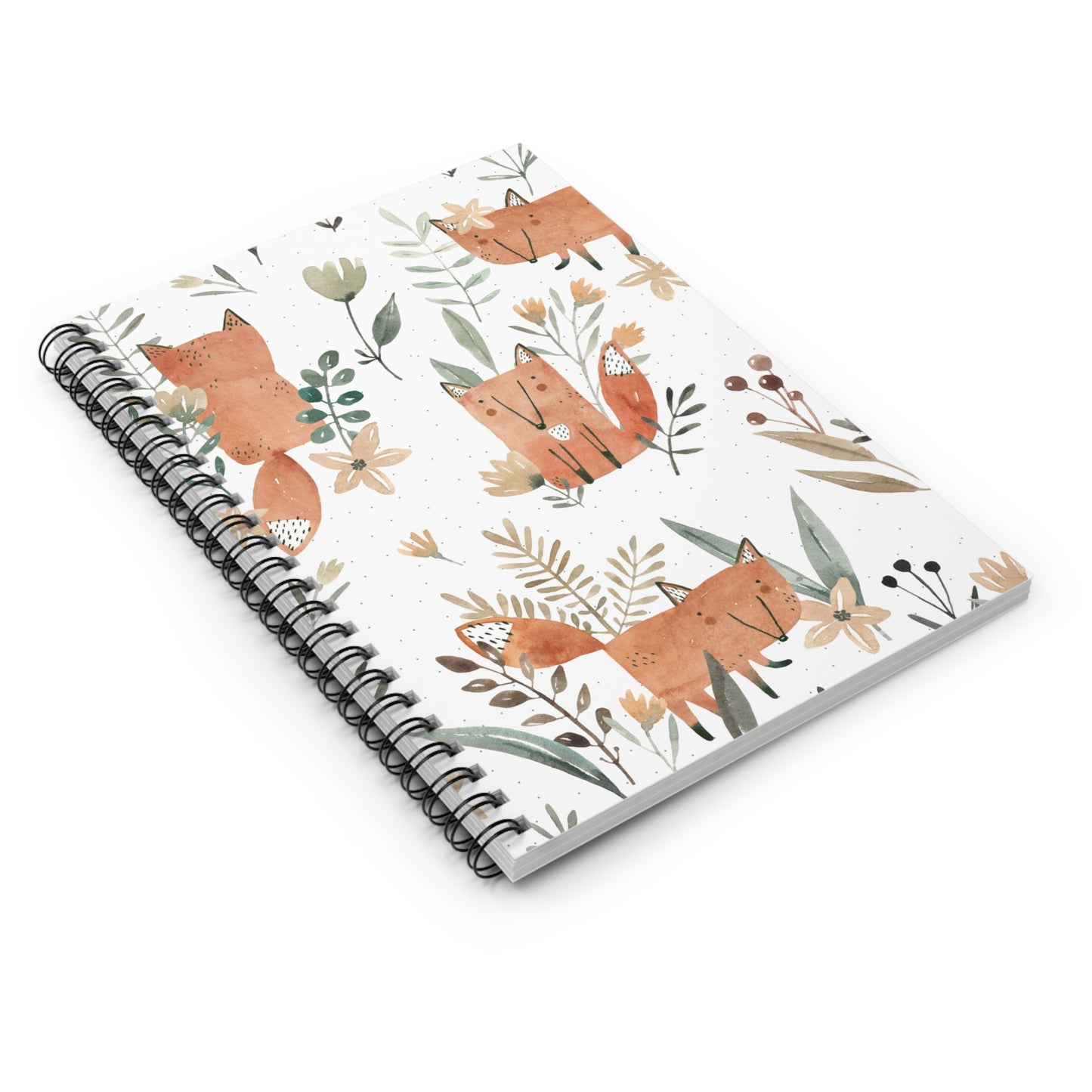 Whimsical Fox Spiral Notebook - Ideal for Journaling, Sketching, Nature Lovers, Gift for Kids, School Supplies, Eco-friendly