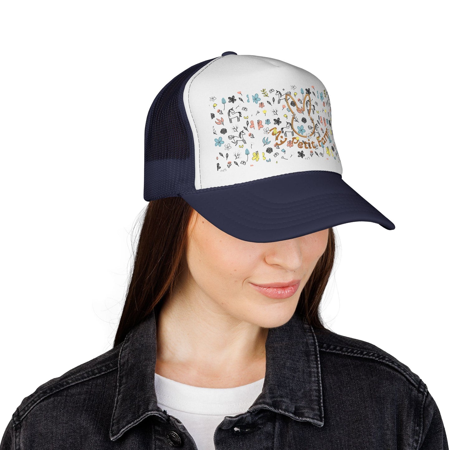 Cute Bunny Trucker Cap, Farm Hat, Animal Lover Gift, Outdoor Apparel, Summer Accessory, Festival Wear