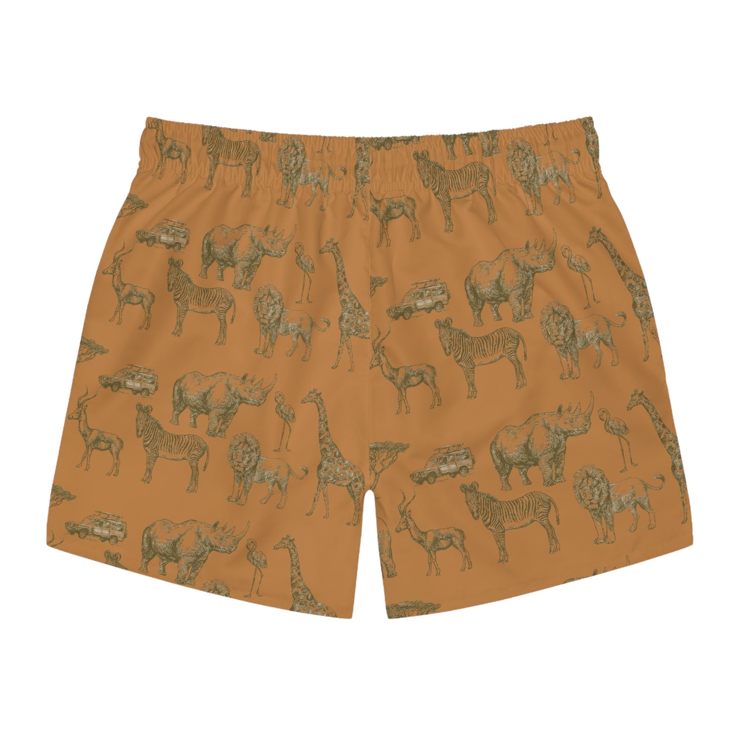 Wildlife Print Swim Trunks, Animal Pattern Beach Shorts, Summer Swimwear, Vacation Pants, Tropical Adventure Gear