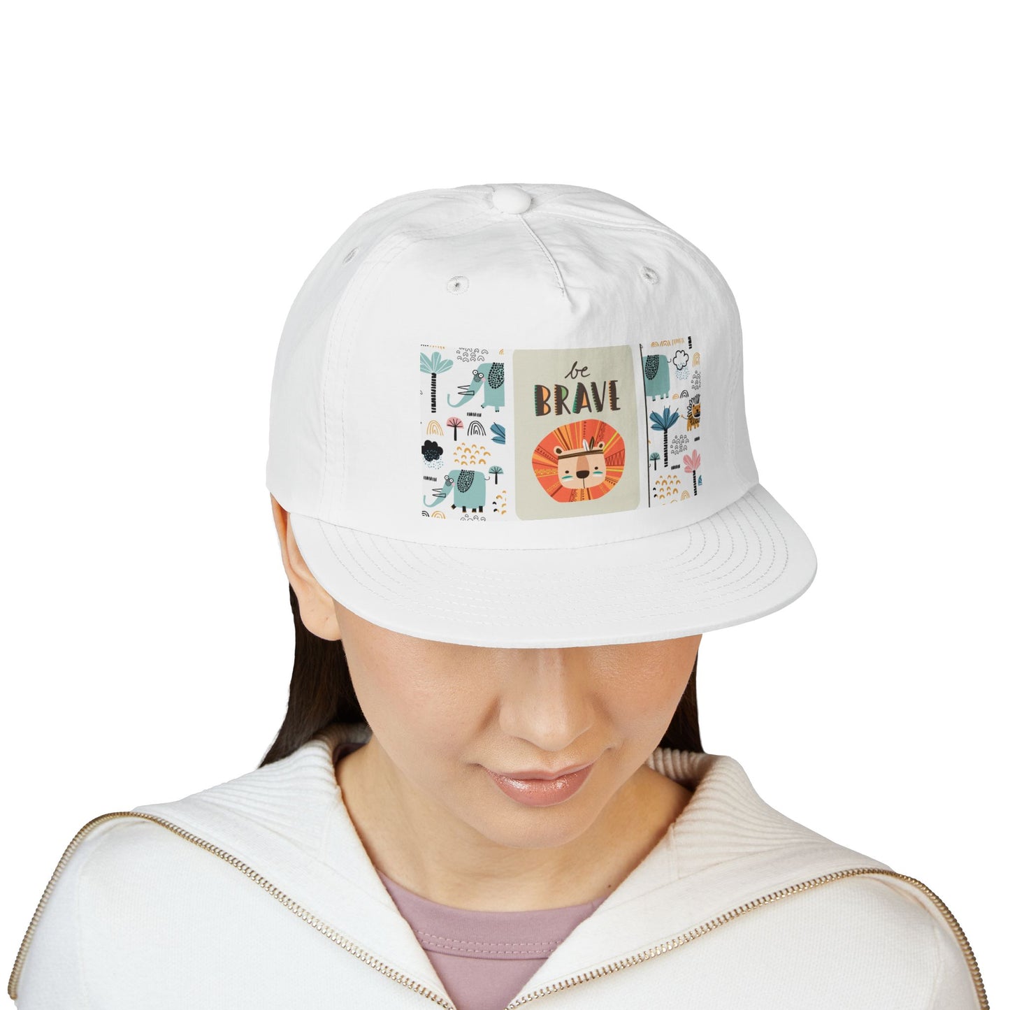 Brave Lion Surf Cap | Kids Beach Hat, Summer Accessory, Inspirational Gift, Fun Outdoor Cap, Cute Beachwear