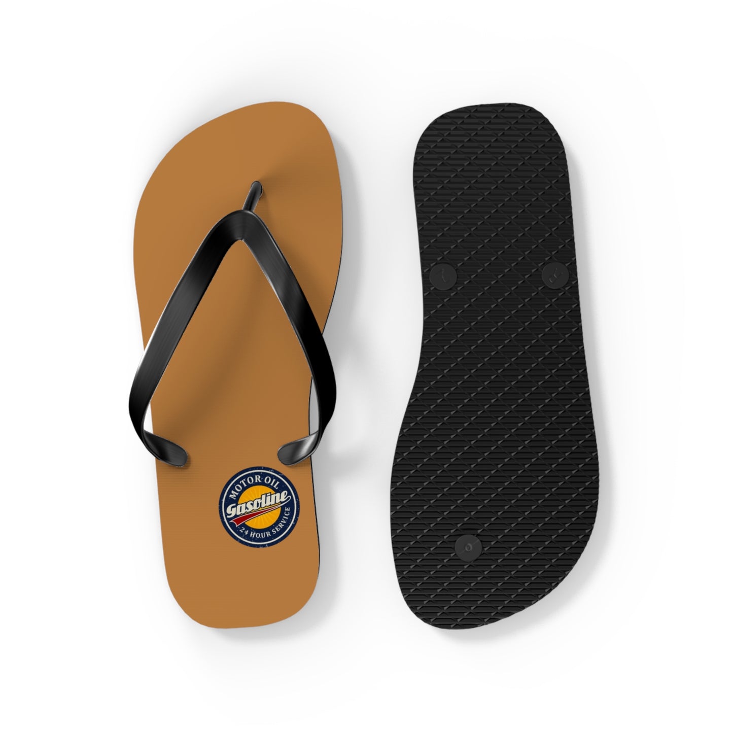 Gasoline Vintage Flip Flops, Summer Footwear, Beach Sandals, Retro Style, Gift for Car Enthusiasts, Vacation Essentials