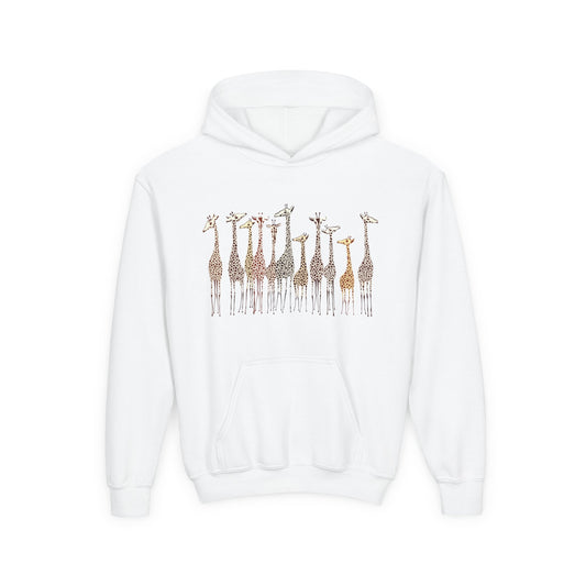 Joyful Giraffe Youth Hoodie - Cute Animal Clothing, Perfect Gift for Kids, Birthday, Everyday Wear, Animal Lover Apparel