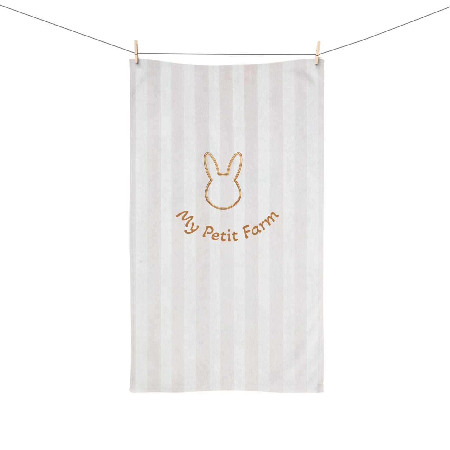 Cute Bunny Hand Towel with Text, Farmhouse Decor, Easter Gift, Kitchen Towel, Spring Home Accessory