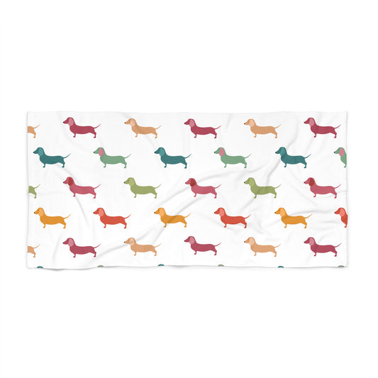 Colorful Dachshund Beach Towel - Fun Summer Accessory for Pet Lovers, Dog Lovers, Pool, Beach Days, Gifts