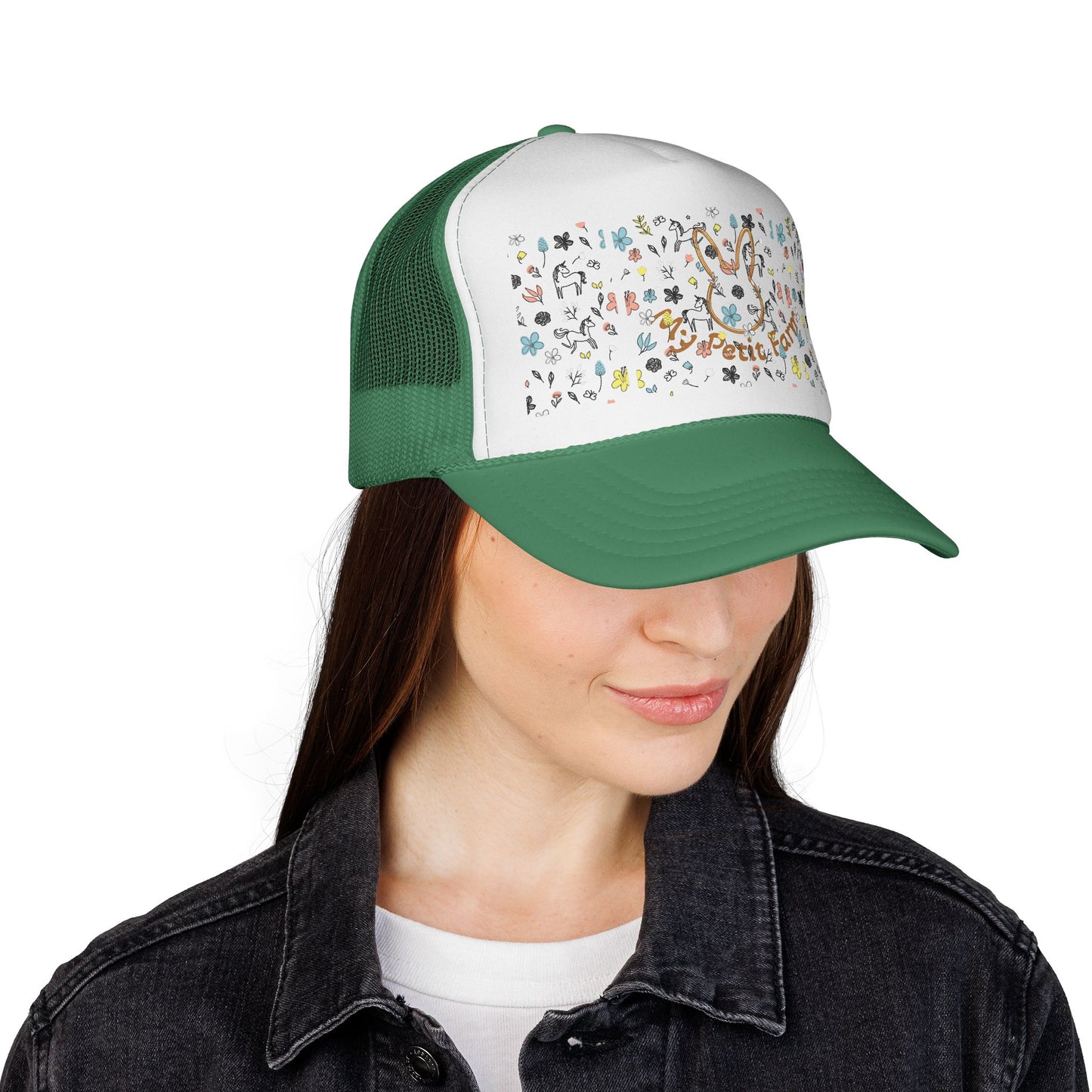 Cute Bunny Trucker Cap, Farm Hat, Animal Lover Gift, Outdoor Apparel, Summer Accessory, Festival Wear