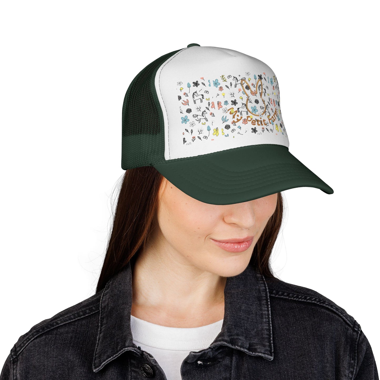 Cute Bunny Trucker Cap, Farm Hat, Animal Lover Gift, Outdoor Apparel, Summer Accessory, Festival Wear