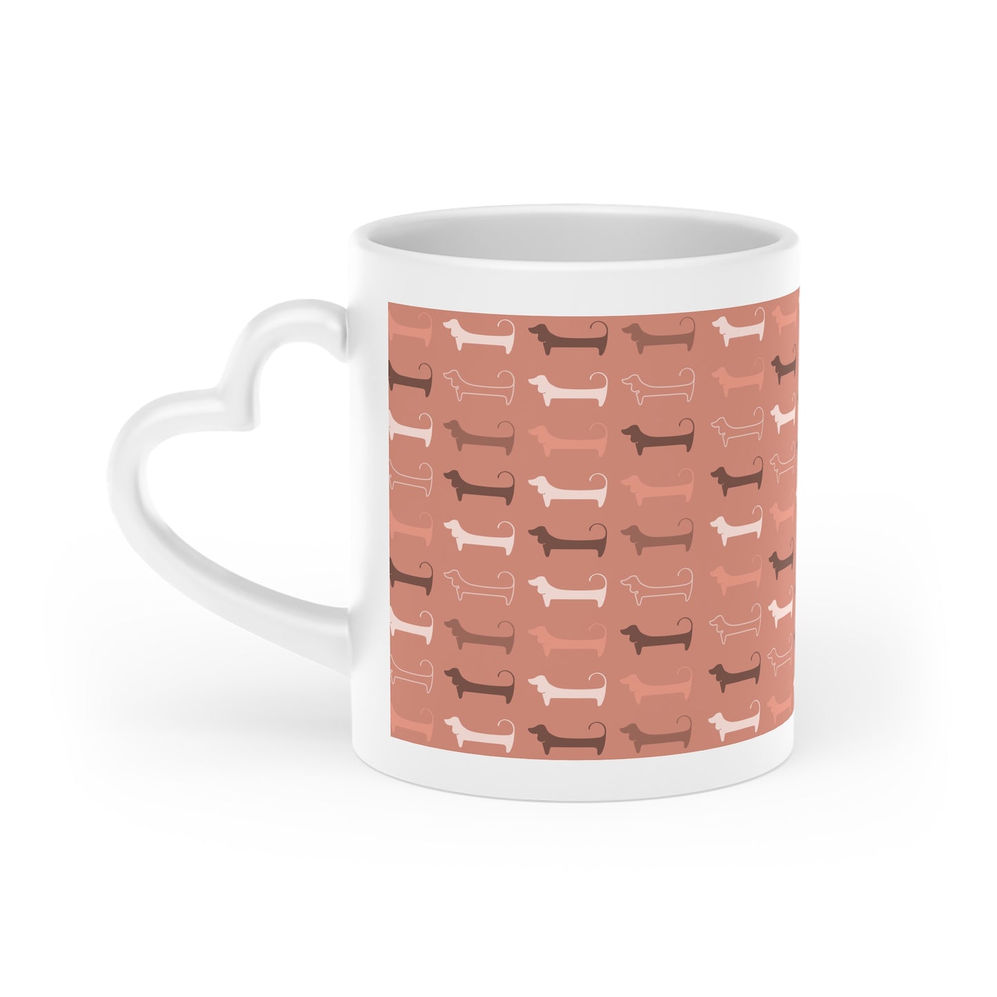 Heart-Shaped Dog Lover's Mug, Cute Dog Theme Coffee Cup, Pet Owner Gift, Animal Lover Present, Funny Mug for Birthdays, Holidays