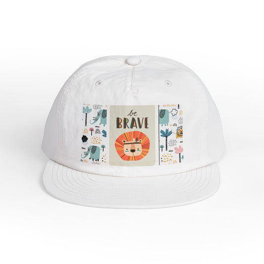Brave Lion Surf Cap | Kids Beach Hat, Summer Accessory, Inspirational Gift, Fun Outdoor Cap, Cute Beachwear
