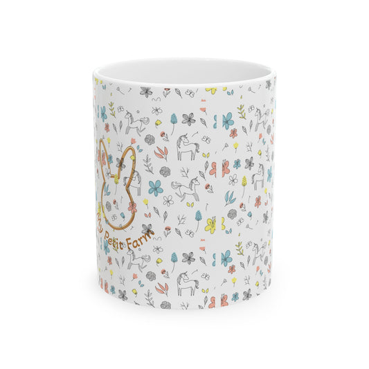 Whimsical Animal Patterns Ceramic Mug - Perfect for Garden Lovers, Coffee Fans, Gifts, Home Decor, Tea Time