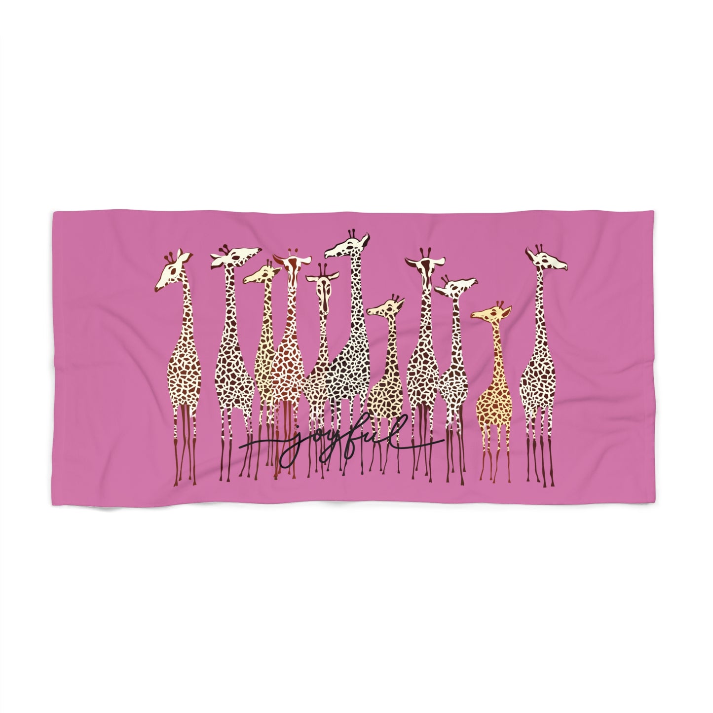 Joyful Giraffe Beach Towel – Perfect for Summer, Poolside Fun, Gifts for Animal Lovers, Family Beach Days, Vibrant Vacation Essential