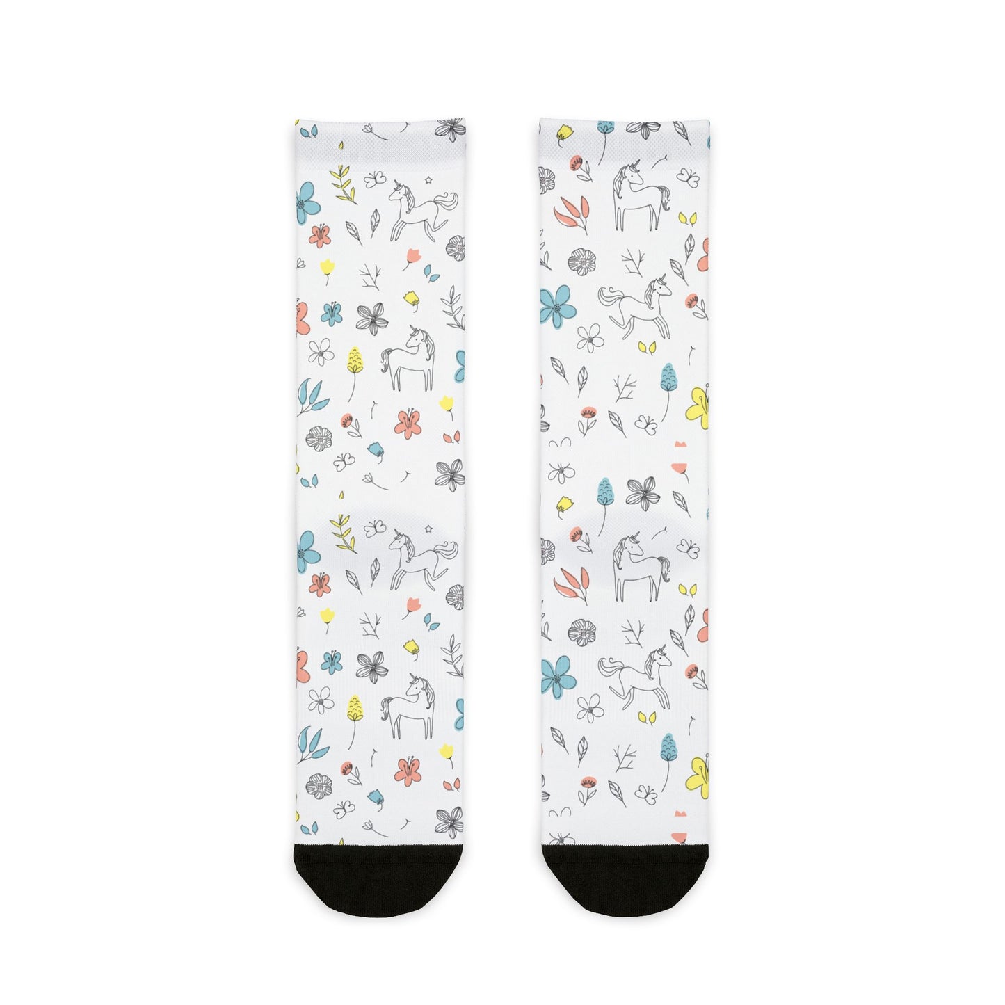Whimsical Floral Crew Socks for Everyday Comfort, Unique Gift for Women, Cute Sock Design, Perfect for Birthdays, Casual Wear, Spring Vibes