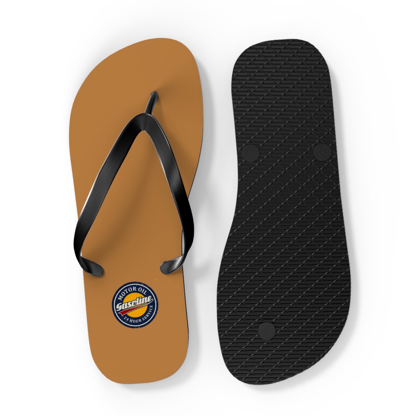 Gasoline Vintage Flip Flops, Summer Footwear, Beach Sandals, Retro Style, Gift for Car Enthusiasts, Vacation Essentials