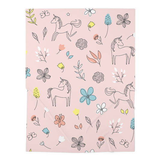 Whimsical Unicorn Baby Swaddle Blanket, Soft Newborn Wrap, Nursery Gift, Unicorn Baby Shower, Rainbow Print