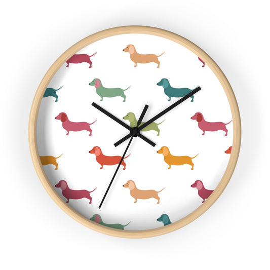 Colorful Dachshund Wall Clock, Dog Lover Gift, Home Decor, Pet-Themed Wall Art, Playful Timepiece