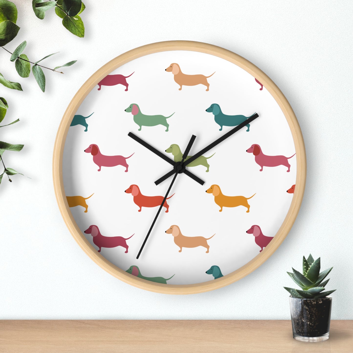 Colorful Dachshund Wall Clock, Dog Lover Gift, Home Decor, Pet-Themed Wall Art, Playful Timepiece