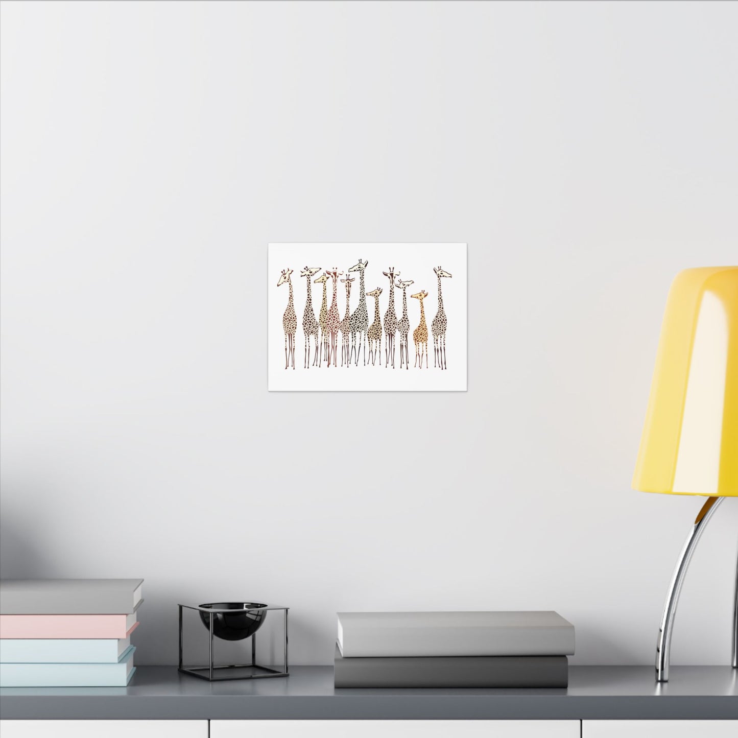 Giraffe Art Canvas, Playful Wall Decor, Animal Print, Nursery Art, Gift for Kids, Home Interior