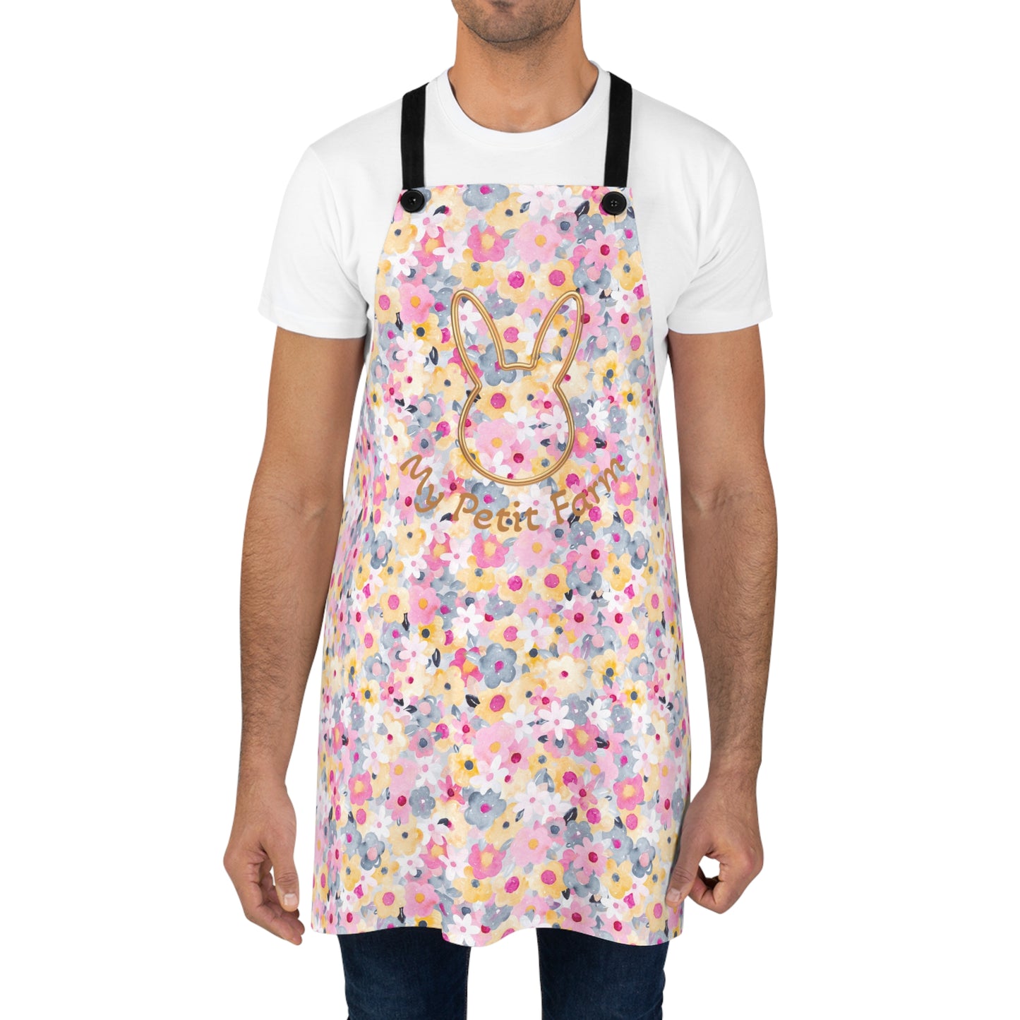 Whimsical Bunny Apron - Floral Design for Baking, Cooking, Easter, Gardening, Gift for Her