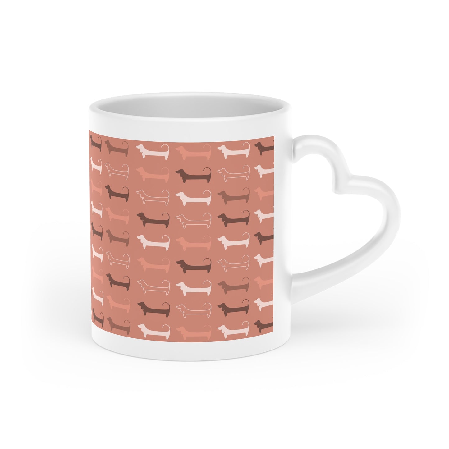 Heart-Shaped Dog Lover's Mug, Cute Dog Theme Coffee Cup, Pet Owner Gift, Animal Lover Present, Funny Mug for Birthdays, Holidays
