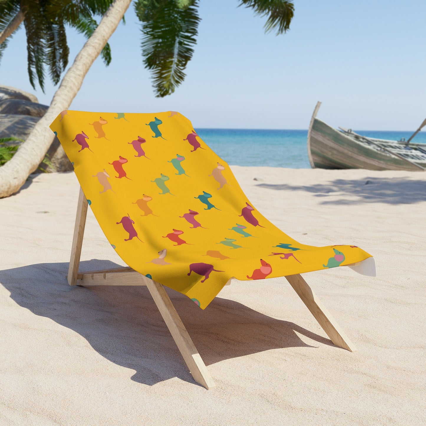 Copy of Colorful Dachshund Beach Towel - Fun Summer Accessory for Pet Lovers, Dog Lovers, Pool, Beach Days, Gifts