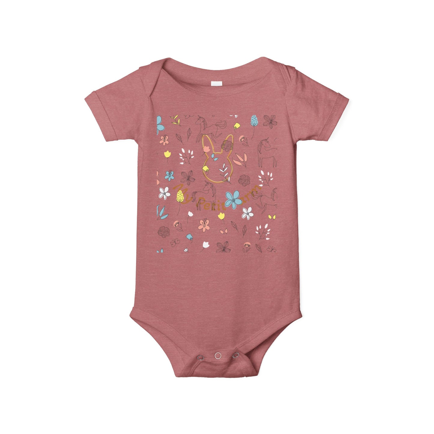 My Petit Farm Bunny Infant One Piece, Baby Bodysuit, Cute Baby Clothes, Farm Theme Outfit, Easter Gift, Toddler Apparel