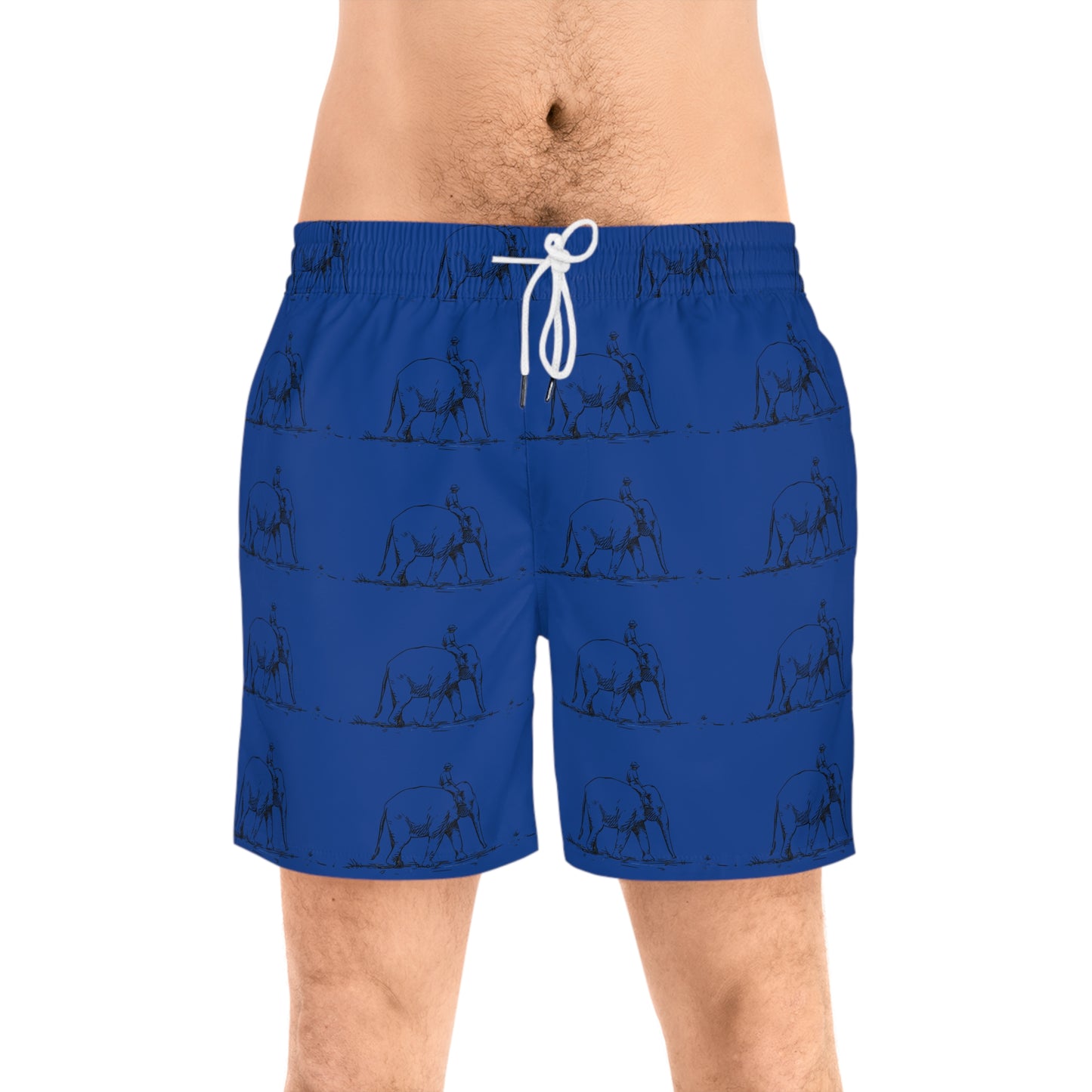 Elephant-Print Swim Shorts, Fun Summer Shorts for Beach, Men's Swimwear, Unique Pool Swim Trunks, Gifts for Beach Lovers