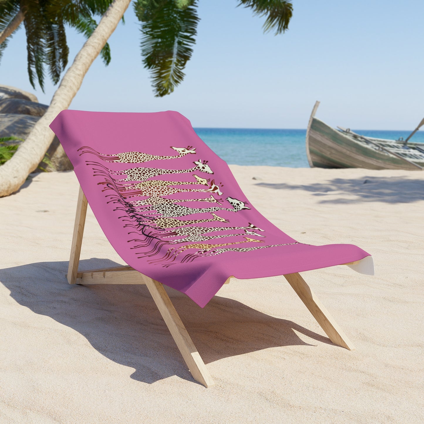 Joyful Giraffe Beach Towel – Perfect for Summer, Poolside Fun, Gifts for Animal Lovers, Family Beach Days, Vibrant Vacation Essential