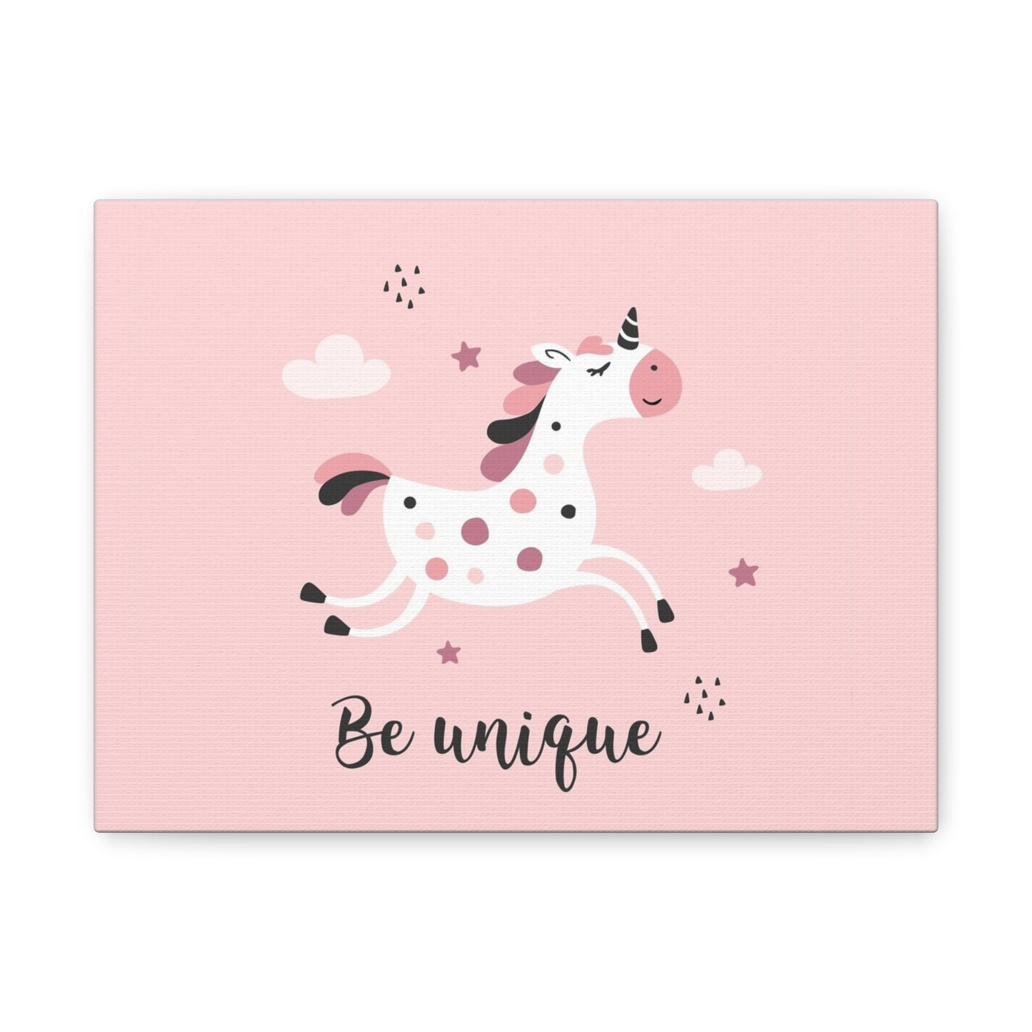 Whimsical Unicorn Wall Art - Be Unique, Playful Nursery Decoration, Children's Room Decor, Gift for Kids, Pink Unicorn Art
