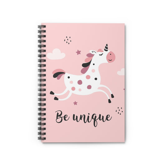 Adorable Unicorn Spiral Notebook - Be Unique, Cute Stationery, Kids Journal, Motivational Diary, School Supplies