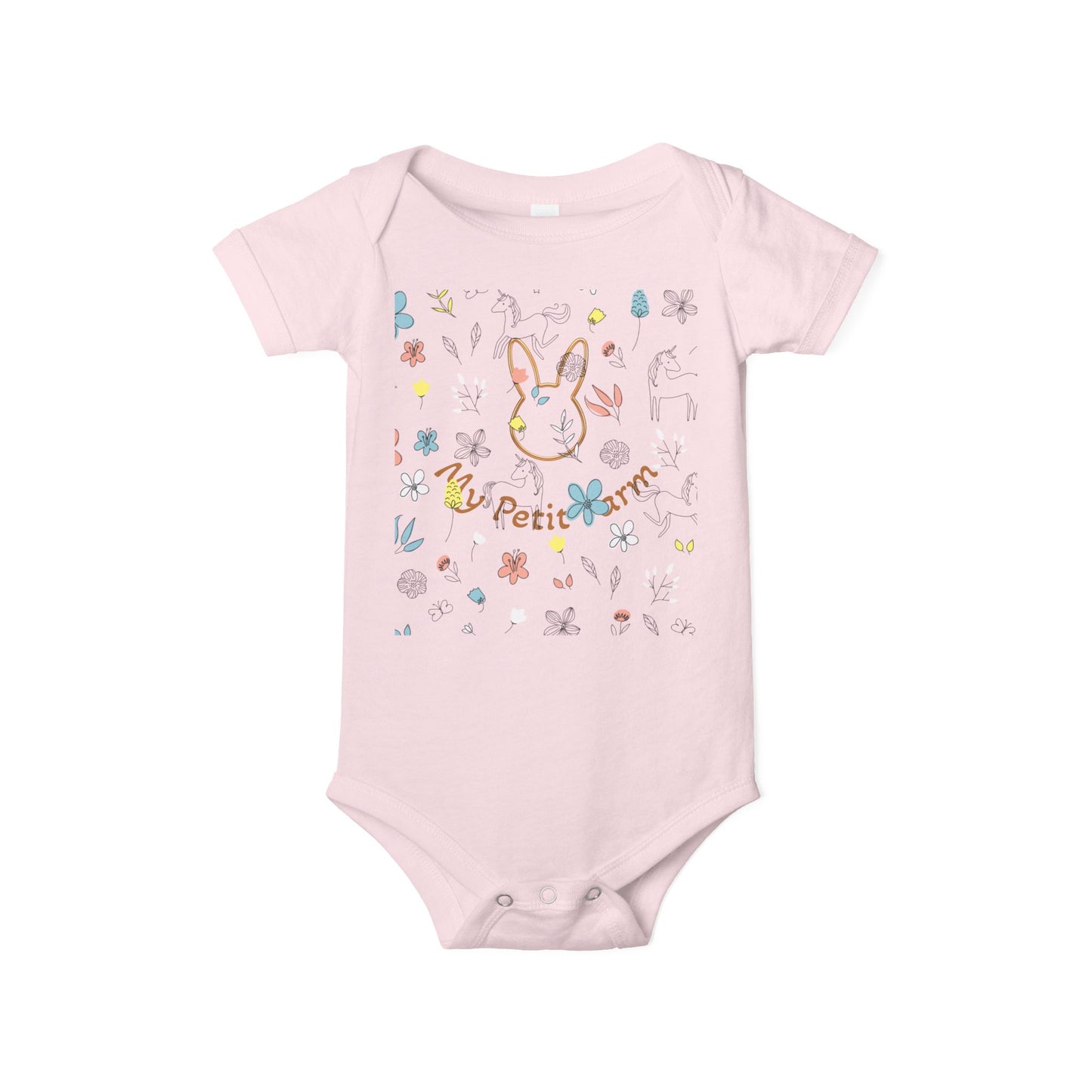 My Petit Farm Bunny Infant One Piece, Baby Bodysuit, Cute Baby Clothes, Farm Theme Outfit, Easter Gift, Toddler Apparel