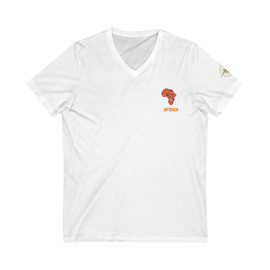 Adventure Spirit V-Neck Tee, Travel Shirt, Wanderlust Tee, Compass Design T-Shirt, African Pride Top, Casual Gift for Explorers