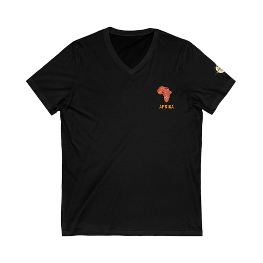 Adventure Spirit V-Neck Tee, Travel Shirt, Wanderlust Tee, Compass Design T-Shirt, African Pride Top, Casual Gift for Explorers