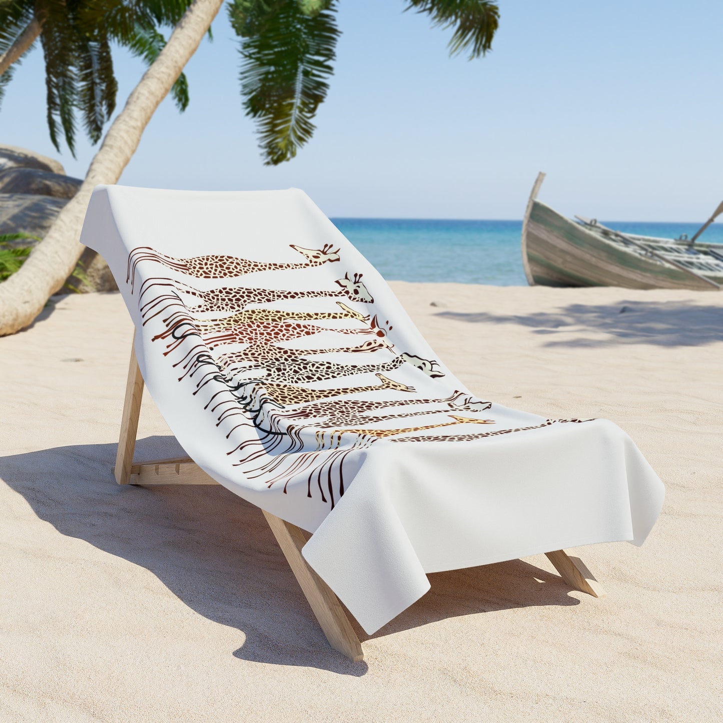 Joyful Giraffe Beach Towel – Perfect for Summer, Poolside Fun, Gifts for Animal Lovers, Family Beach Days, Vibrant Vacation Essential