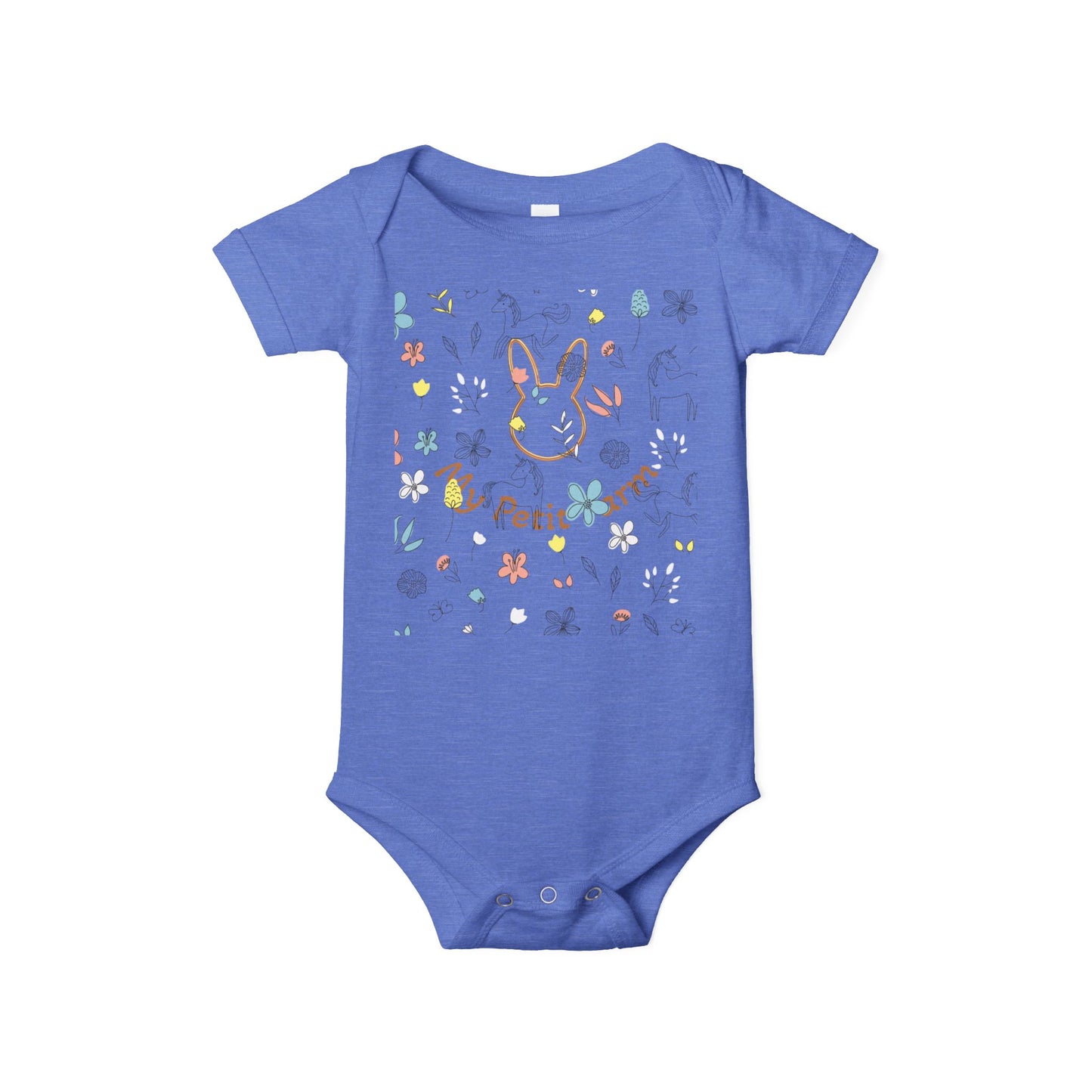 My Petit Farm Bunny Infant One Piece, Baby Bodysuit, Cute Baby Clothes, Farm Theme Outfit, Easter Gift, Toddler Apparel